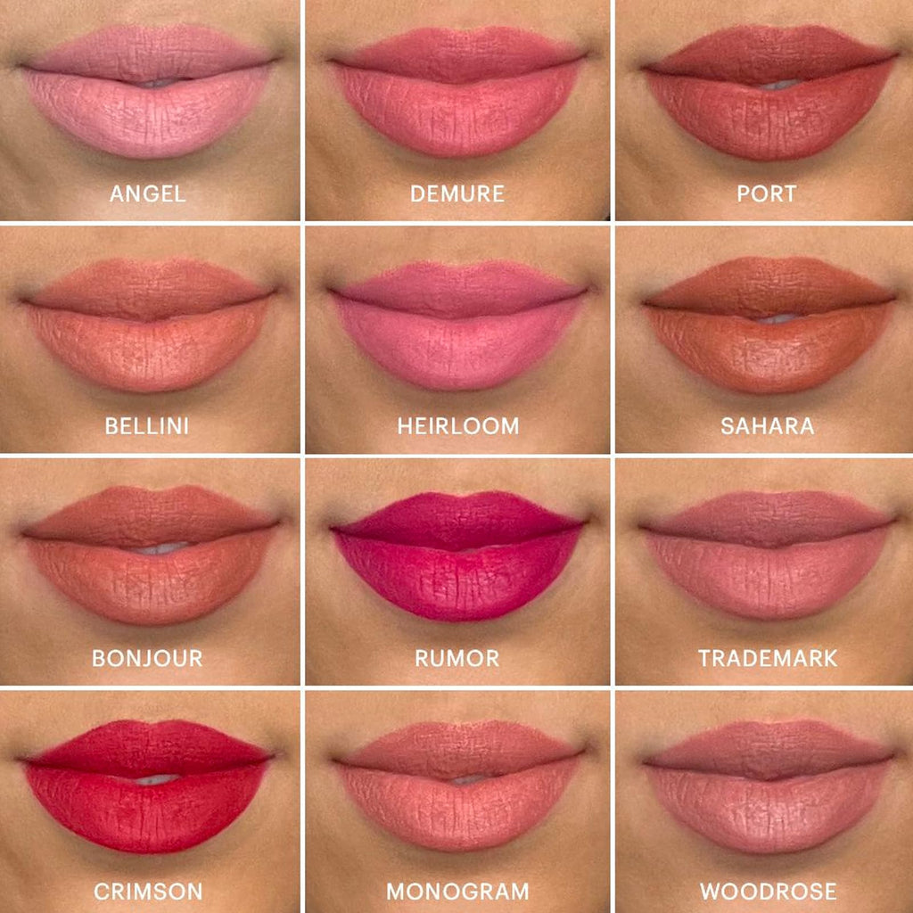 Glo Skin Beauty Suede Matte Lip Crayon (Demure) - Longwearing Formula Stays On All Day, With Conditioning Shea Butter + Mango Seed Oil for a Velvety Smooth Finish