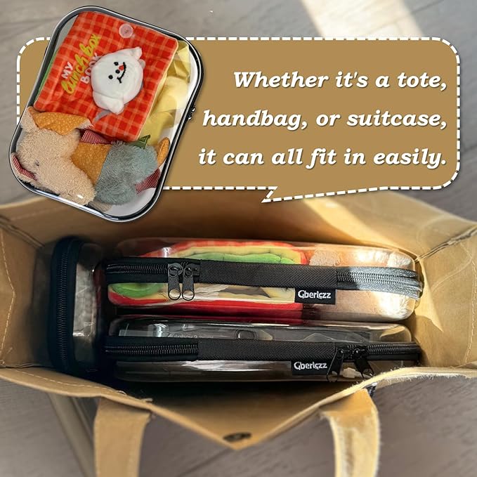 Gberlczz Clear Zipper Pouches for Organizer, Waterproof Hard Clear Zipper Case, Hard Plastic Pouch with Zippered