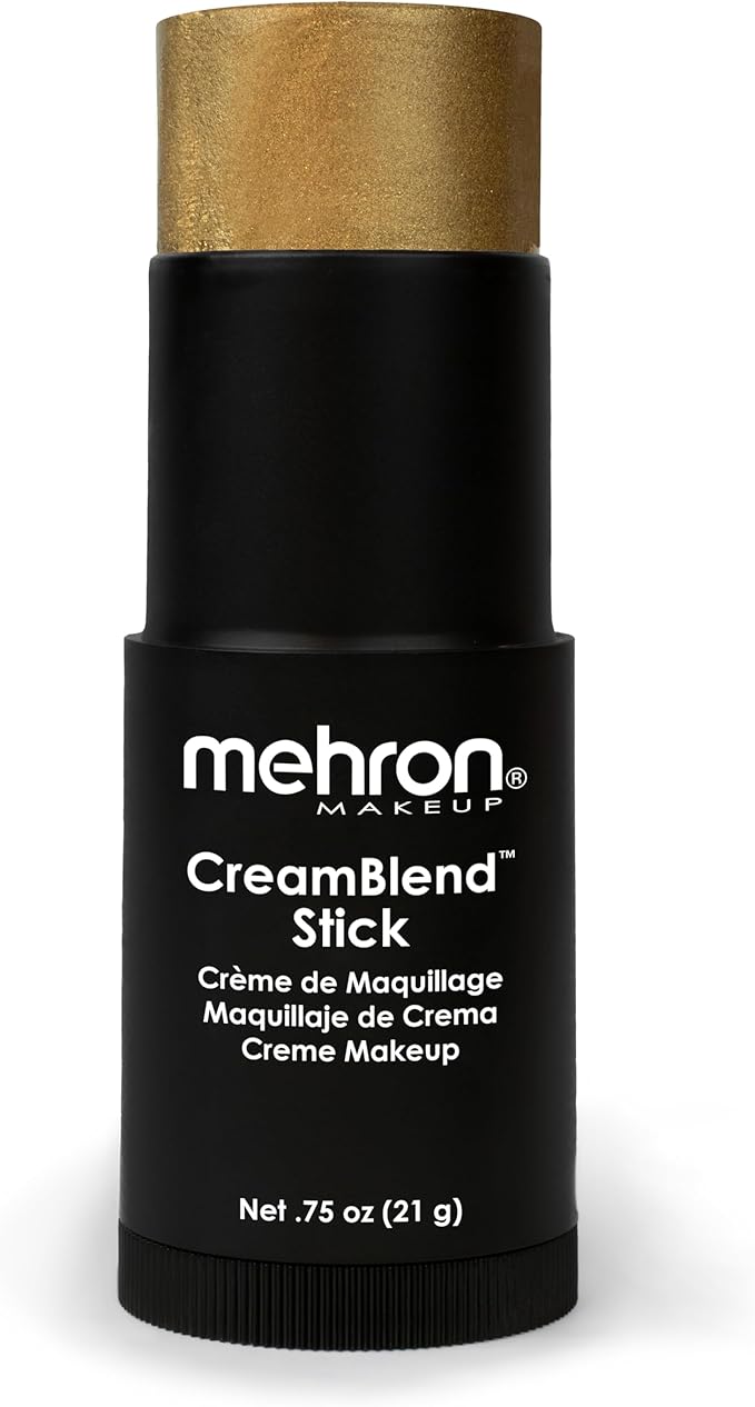 Mehron Makeup CreamBlend Stick | Face Paint, Body Paint, & Foundation Cream Makeup | Perfect for Halloween.75 oz (21 g) (Gold)