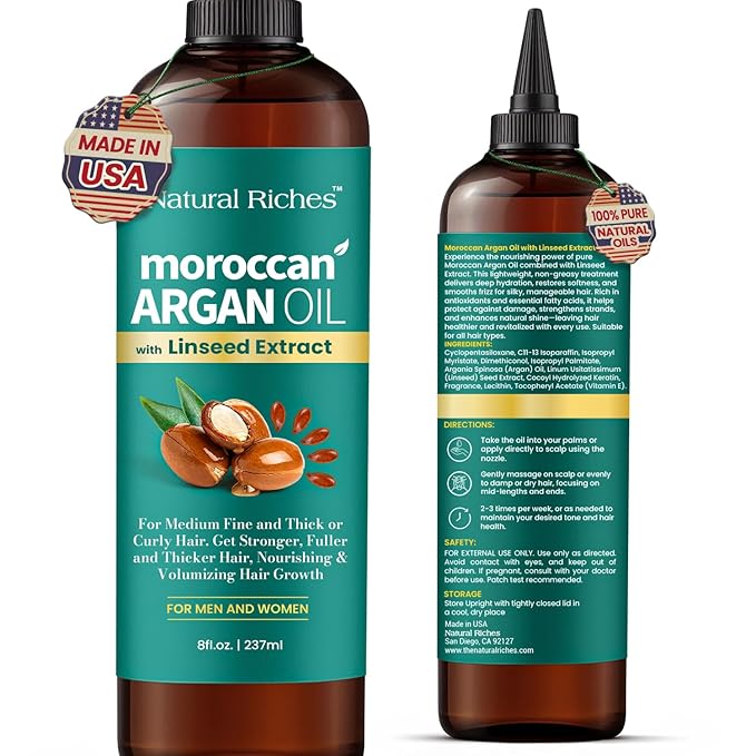 Moroccan Argan Oil with Linseed Extract 8 Fl Oz