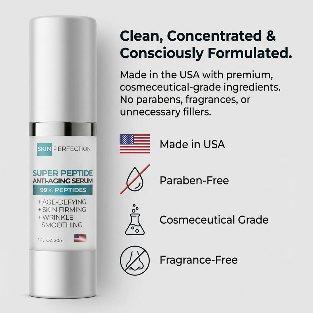 Peptide Serum for Face 99% Peptides, 8-in-1 Anti-Aging, Firming, 1 oz