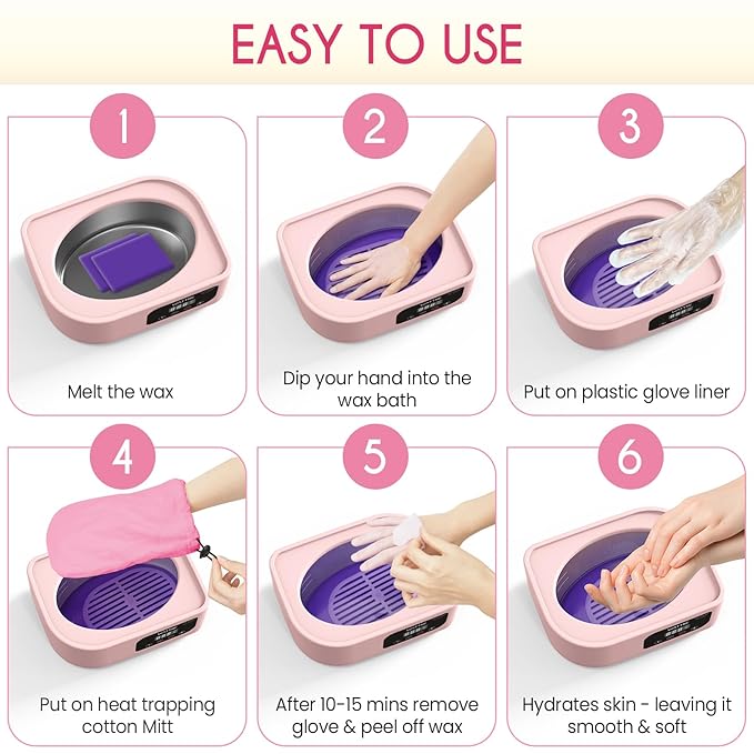 Wattne Paraffin Wax Machine for Hands and Feet, 3500ml Paraffin Wax Warmer with Timer 123456