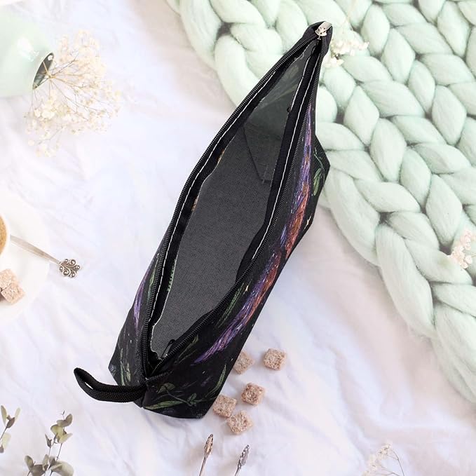Pebarmnt Cute Animal Lovers Gifts Butterfly Cosmetic Bag Makeup Pouch with Zipper (purple butterfly)