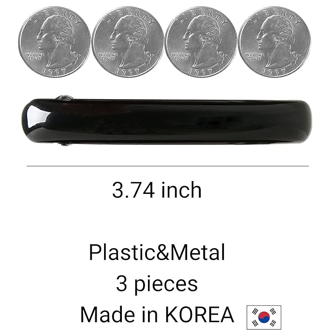 Aurora Pin Stylish Tortoise Shell Hair Clip - Autoclasp Barrettes For Styling in an Updo, Bun, Ponytail - Strong Korea Made Accessory for Thick, Medium Volume Hair - Set of 3 Pieces, 3 Colors