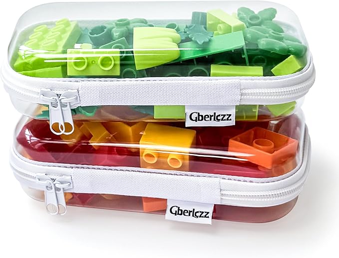 Gberlczz Clear Hard Zipper Case for Storage, Durable Clear Zipper Pouches, Hard Plastic Zippered Pouch for Snacks Toy Travel Organizer