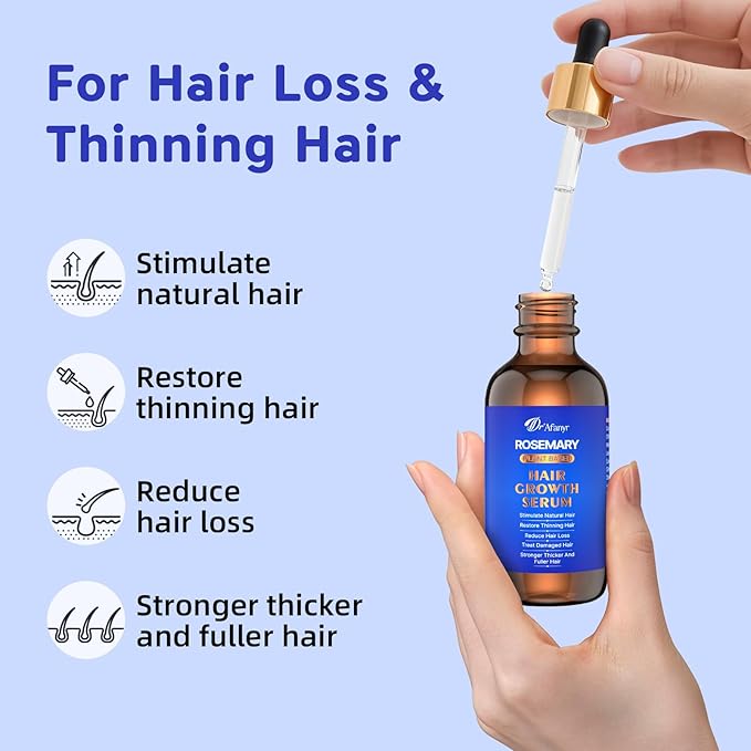 100% Natural Hair Oil with Rosemary & Saw Palmetto, Nourishing Treatment for Dry Damaged Hair, Smooth Frizz & Strengthen Strands for Silky Soft Shine