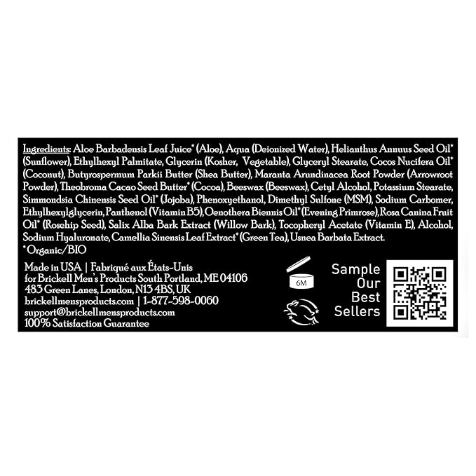 Brickell Men's Revitalizing Anti-Aging Cream For Men, Anti Wrinkle Night Face Cream To Reduce Fine Lines and Wrinkles, With Vitamin E, Jojoba Oil, and Hyaluronic Acid, 2 Ounce, Unscented