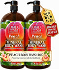 Dead Sea Collection Peach Body Wash for Women and Men - with Pure Dead Sea Minerals and Peach Extract - Cleanses and Moisturizes Skin - Pack of 2 (67.6 fl. oz)
