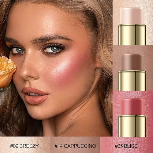 3 Pcs LIGHT-MEDIUM Contour Stick Set,Professional Makeup Kit for All Skin
