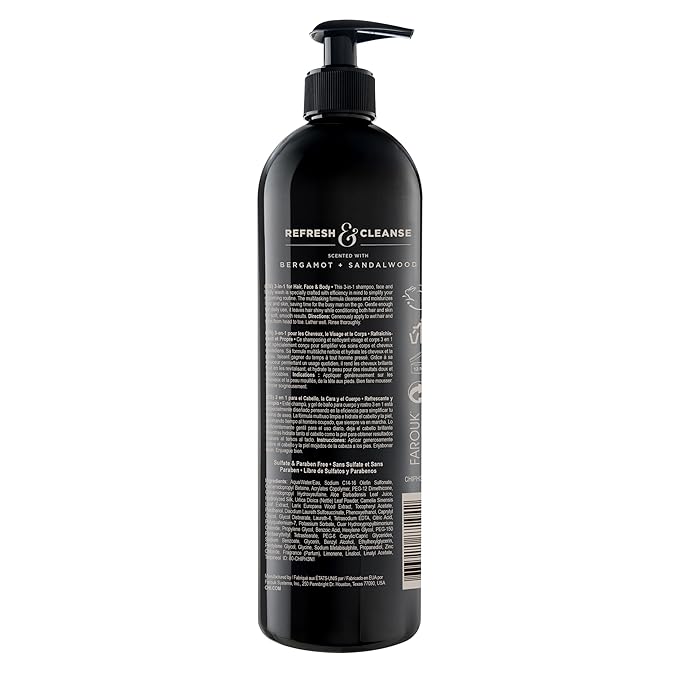 CHI pour Homme 3-in-1 Cleansing Hair, Face & Body Wash for Men, 25 oz