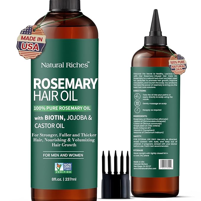 Pure Premium Rosemary Hair Growth Oil 8 Fl Oz