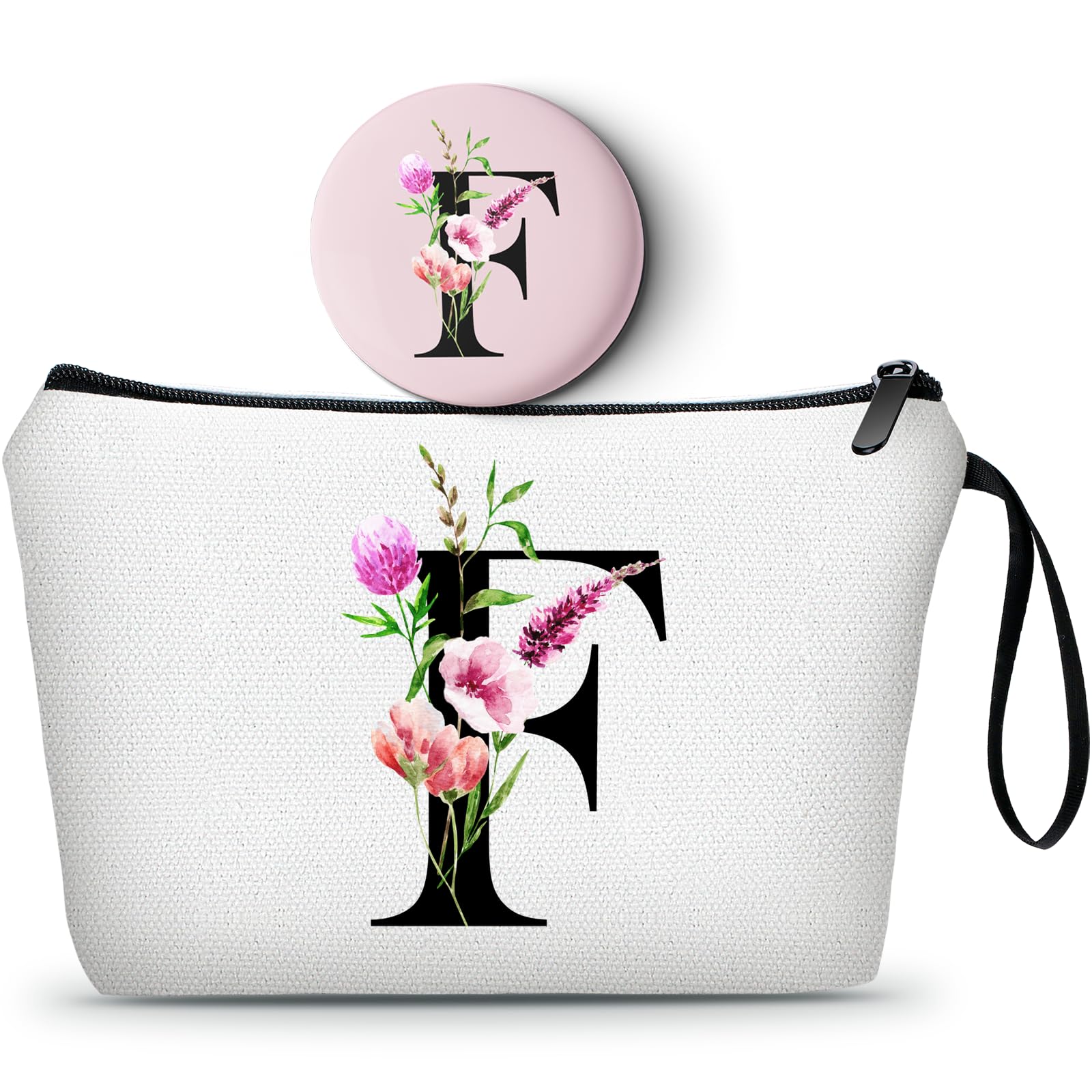 Birthday Friendship Womens Bridesmaid Proposal Coolest Gifts for Sister Teacher Coworkers Bride Personalized Travel Makeup Cosmetic Bag with Mirror Valentines Mothers Day Christmas Graduation F