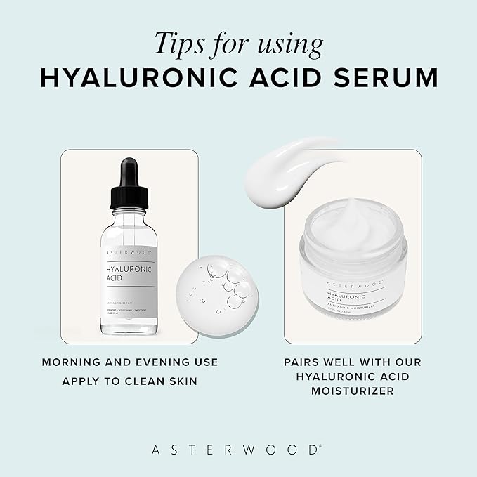 Asterwood Pure Hyaluronic Acid Serum for Face, Anti-Aging & Hydrating