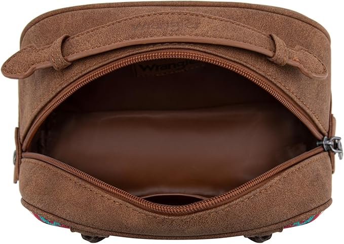 Montana West Wrangler Makeup Bag Travel Cosmetic Bag Small Western Make Up Pouch Portable Toiletry Bag for Women Organizer for Toiletries Accessories, Travel Essentials,Aztec,WG-MB-2203-190-RD