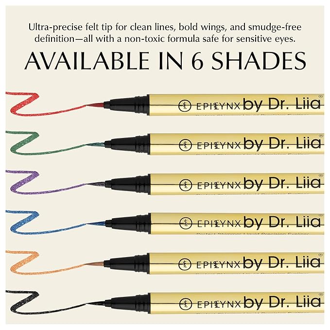 EPILYNX Liquid Eyeliner, Waterproof Vegan, Shimmer Royal Blue, 2mL