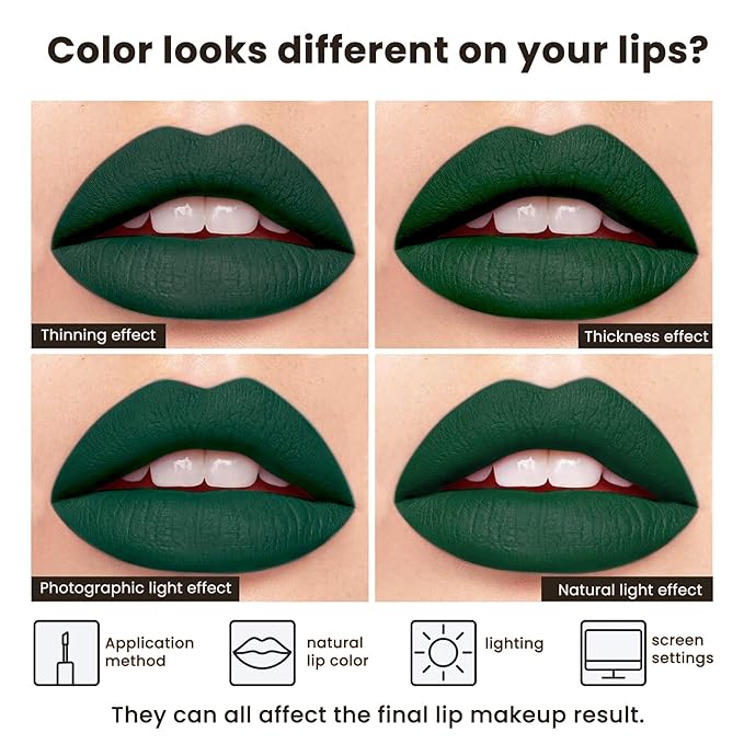 ilembane Forest Green Matte Liquid Lipstick Long Lasting - Mystic Green