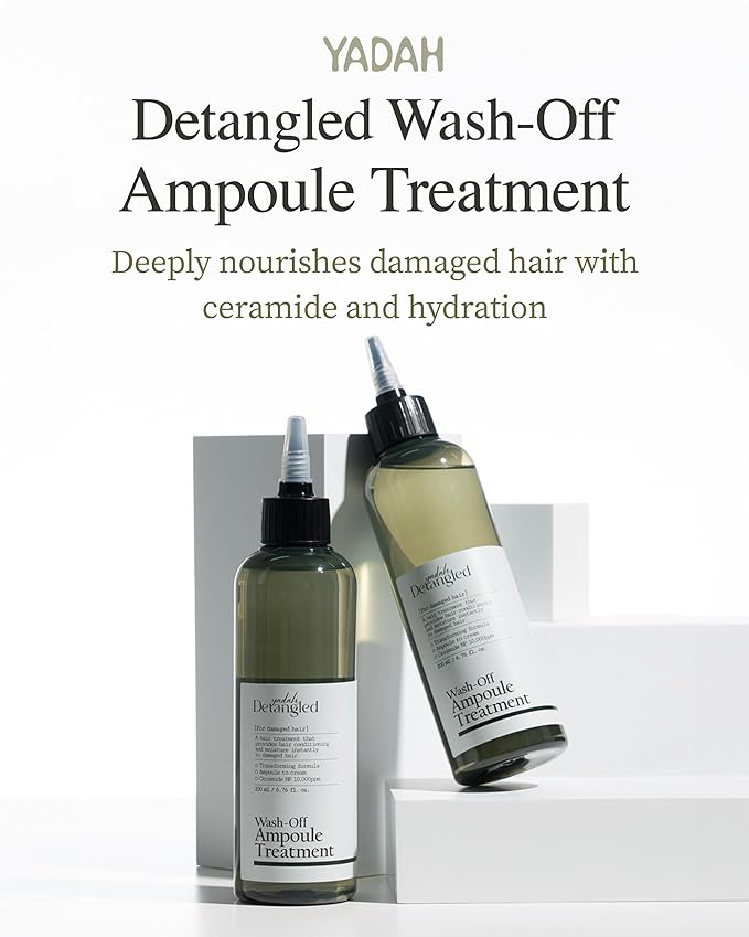 YADAH Detangled Wash-Off Ampoule Treatment, 6.76 fl oz, For Damaged Hair