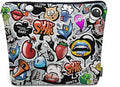 Kalygon Women Cosmetic Bag Graffiti, Rainbow Graffiti Social Media Signs Cute Makeup Bag For Purse Cosmetic Travel Bag For Toiletries Makeup Storage Bag Flax Skincare Bag Make Up Pouch Bags