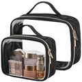 PACKISM Clear Makeup Bag Travel - TSA Approved Toiletry Bag, 2 Pack Black