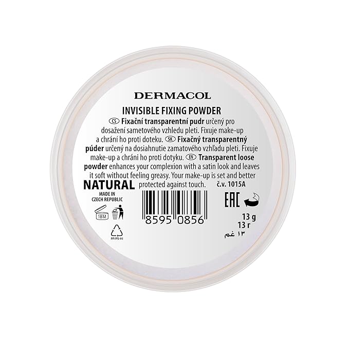 Dermacol Invisible Fixing Powder, Translucent Setting Powder 0.46oz Natural