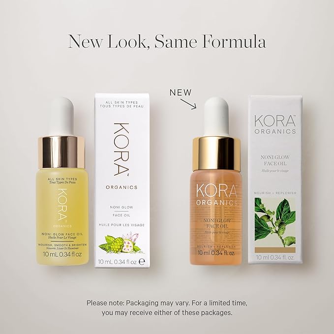 KORA Organics Noni Glow Hydrating Face Oil for All Skin Types, Lightweight Fast-Absorbing Facial Oil with Rosehip, Jojoba & Sea Buckthorn Oils for Smooth & Radiant Looking Skin, 1.69 fl oz