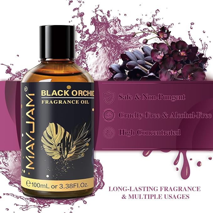 MAYJAM Black Orchid Fragrance Oil for Diffusers for Home, 100ML/3.38FL.OZ
