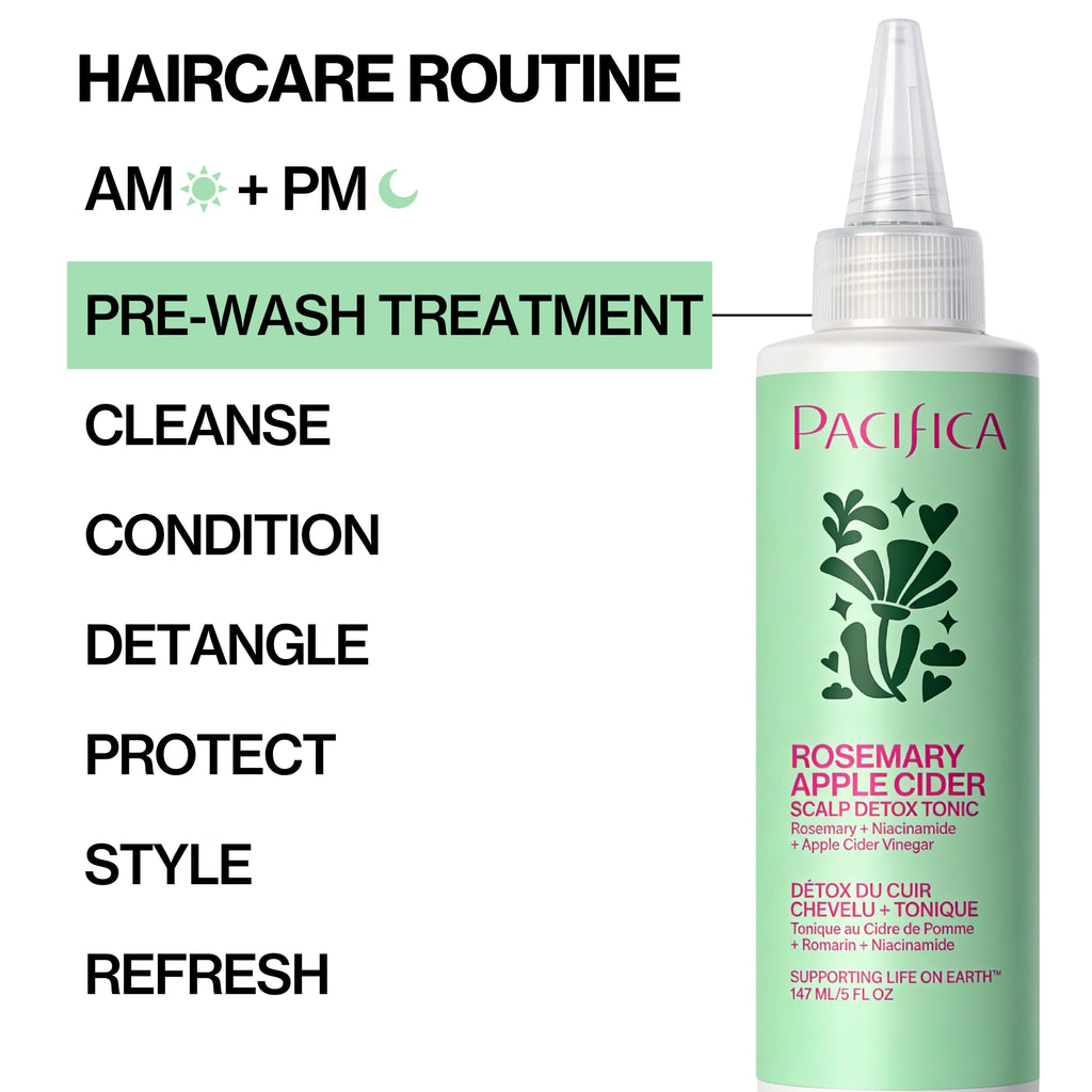 Pacifica Scalp Detox Tonic – Scalp Exfoliator with Glycolic & Salicylic Acid for Clarifying Build Up & Purifying – Infused with Rosemary to Support an Itchy, Dry Head – Vegan & Cruelty-Free – 5 oz