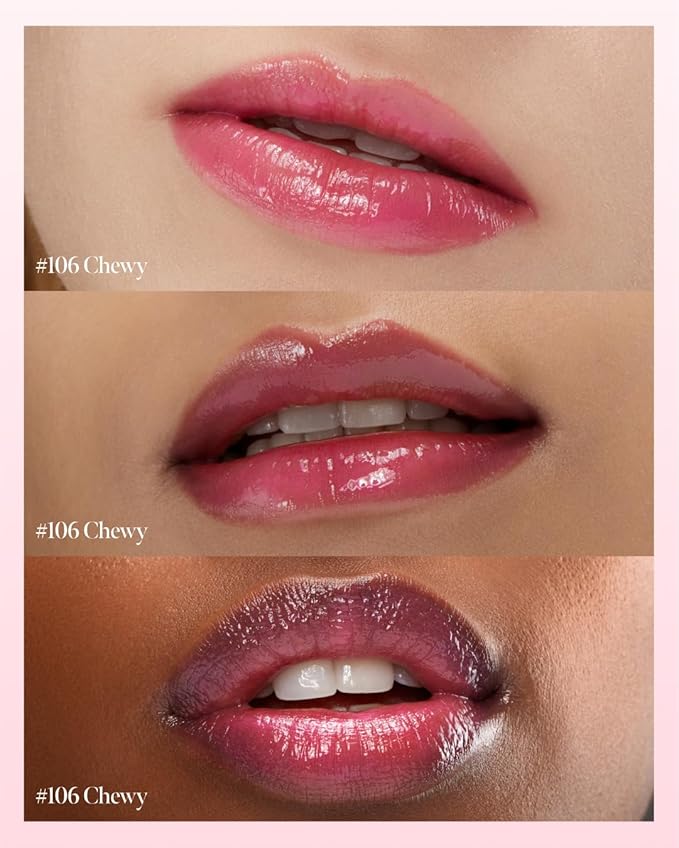 CORALHAZE Glow Lock Jelly Tint 106 Chewy, Hydrating Water Glow Lip Stain, Non-Sticky Juicy Gloss, Long Lasting Glass Shine & Dewy Finish, Lightweight Moisturizing Lip Care, Korean Makeup