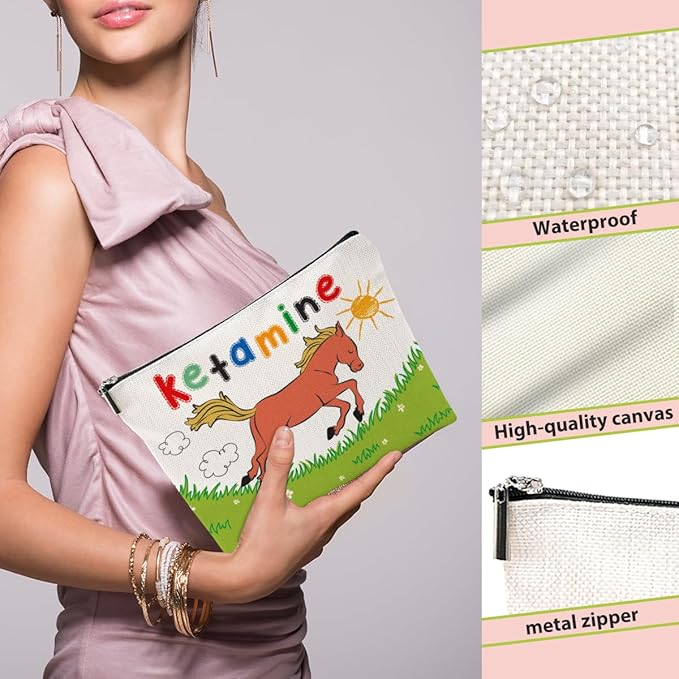 BQXH Nurse Practitioner Gifts Makeup Bag, Nurse Accessories Funny Horse Cosmetic Bag, Travel Organizer Zipper Pouch Thank You Gifts for Women Coworker Physician Assistant Nurses Week