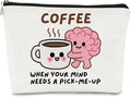 JFEHBFL Coffee Gifts Makeup Bag Coffee Lover Gift Cosmetic Bag for Women Zipper Pouch Travel Toiletry Gifts for Birthday Christmas