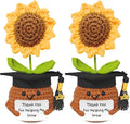 Lanpul 2 Pack Yellow Sunflower Cake Topper, Teacher Appreciation Gift for Graduation