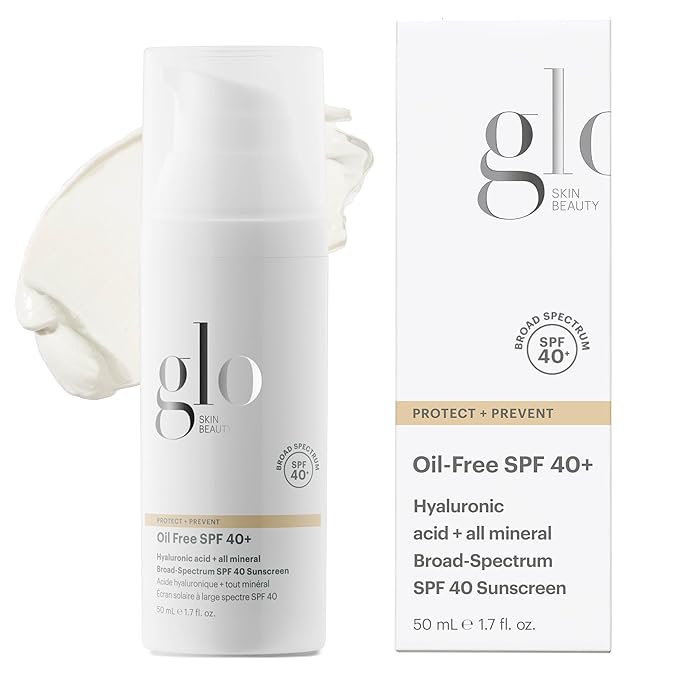 Glo Skin Beauty Oil-Free SPF 40+, 1.7 Fl Oz – Mineral Sunscreen for Face with Zinc Oxide, Hydrating Face Moisturizer with Hyaluronic Acid, Lightweight Broad Spectrum SPF for All Skin Types