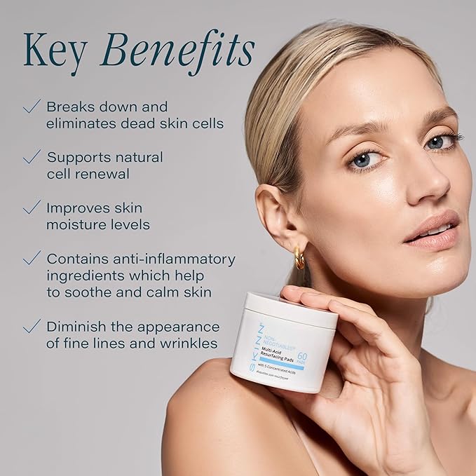 SKINN Multi-Acid Resurfacing Pads with AHA BHA - 60 Pads