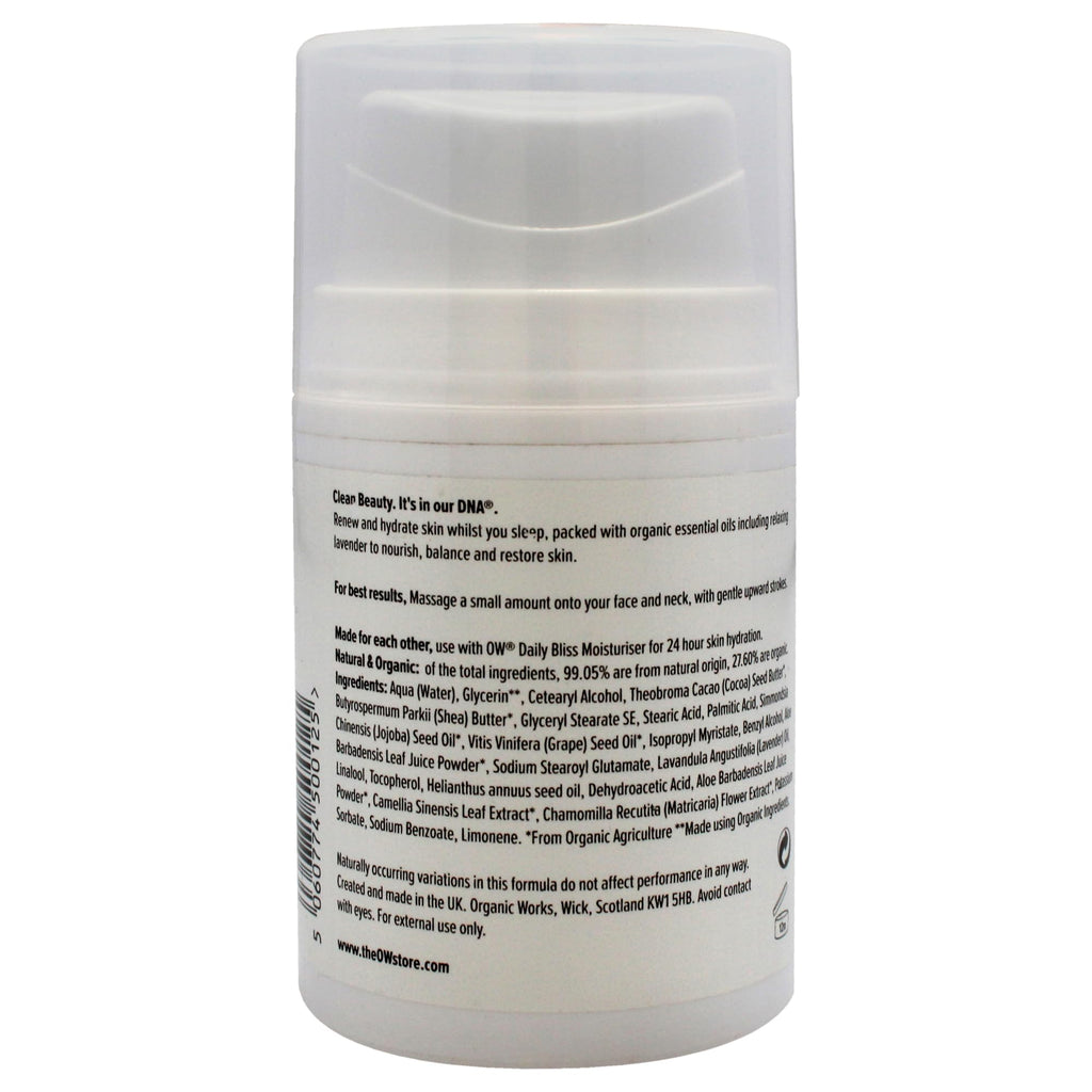 Organic Works Daily Hydration Renewal Night Cream - Nourishing Night Cream with Camellia Sinensis and Lavender - Suitable for All Skin Types - 1.69 oz