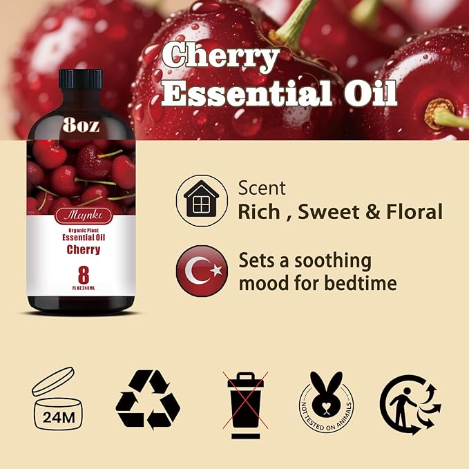 MLYNKL Cherry Essential Oil,Cherry Oil for DIY Candles Home,8 fl oz