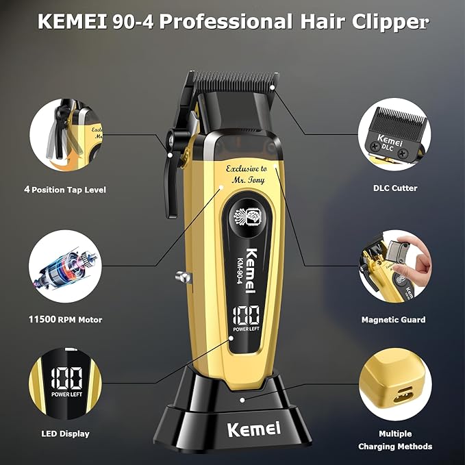 KEMEI 90-4 Professional Hair Clippers for Men 11500 RPM Barber Clippers