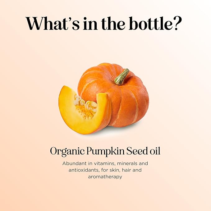 Maple Holistics Pumpkin Seed Oil Organic Certified - 100% Pure Organic Pumpkin Seed Oil for Hair and Anti Aging Face Oil - USDA Organic for Dry Hair and Volume - Virgin Cold Pressed & Unrefined (4oz)