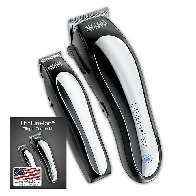 Wahl USA Lithium-Ion Cordless Hair Clipper & Trimmer Haircutting Combo Kit