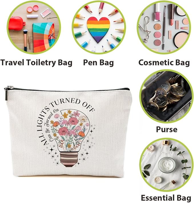 BQXH Inspirational Gifts Makeup Bag, Positive Affirmations Cosmetic Bag, Organizer Zipper Pouch Boss Day Mothers Day Birthday Motivational Gifts for Women Friends Sister Coworker Bestie