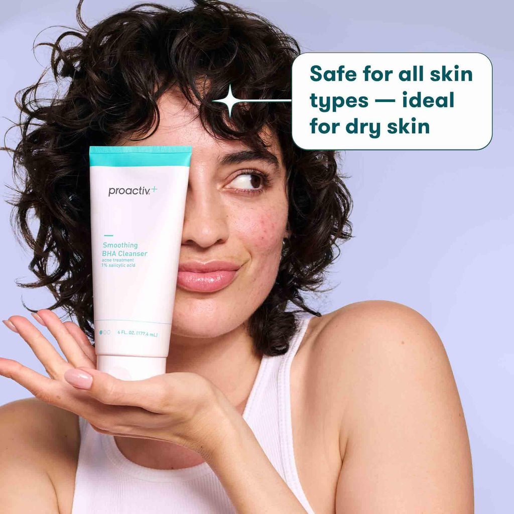 Proactiv+ Smoothing BHA Cleanser, 6 oz, Unscented Acne Treatment for All Skin Types, 1% Salicylic Acid Cleanser with Soothing Aloe