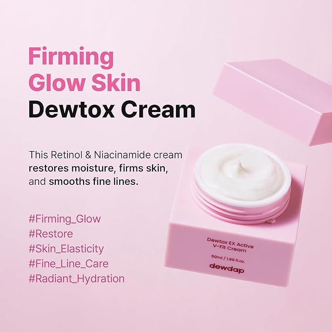 DEWDAP Dewtox Glow Skin Cream, Firming & Hydrating Face Moisturizer with Retinol & Niacinamide, Fine Line Care, Korean Skincare (1.69 Fl Oz / 50ml)