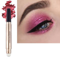 Metiplou Rose Red Eyeshadow Stick 2 in 1 Eye Makeup Cream Glitter Shimmer Smooth Matte Palette Single Primer Eyeshadow Pencil, Hypoallergenic Waterproof Long Lasting Eye Shadow Stick