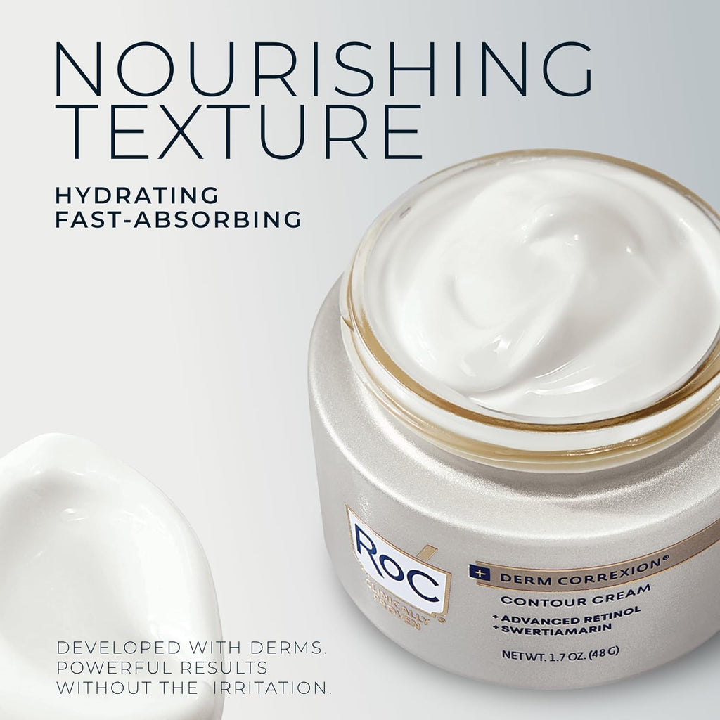 RoC Derm Correxion Neck Cream, Retinol + Hyaluronic Acid, Firming, 1.7 oz