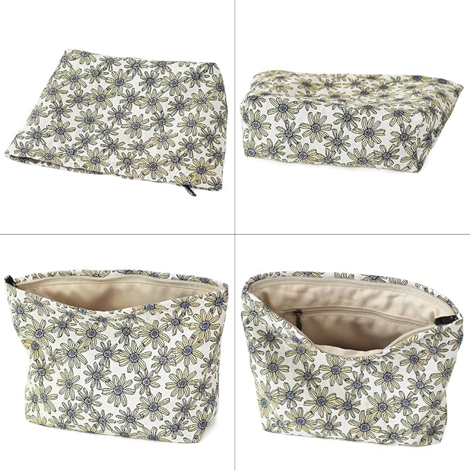 BBORGDC Floral Jacquard Makeup Bag - Large Capacity Cosmetic Pouch for Travel, Toiletry Organizer with Zipper, Perfect for Daily Use and Gifts, Purses for Women Clearance