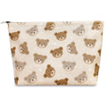 STARDW Cute Makeup Bag Aesthetic Cosmetic Bags for Women Girls, Travel Toiletry Bag Large Capacity Zipper Makeup Pouch, Purse Organizer Pouches,Canvas Lining (Baby Bear)