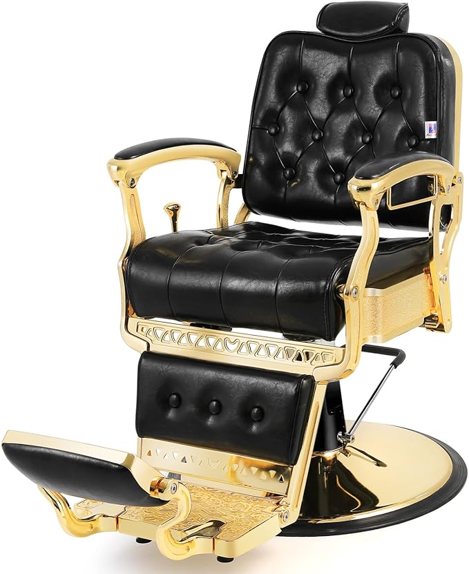 Artist hand Barber Chair Salon Chair Heavy Duty Barber Chair(Gold)