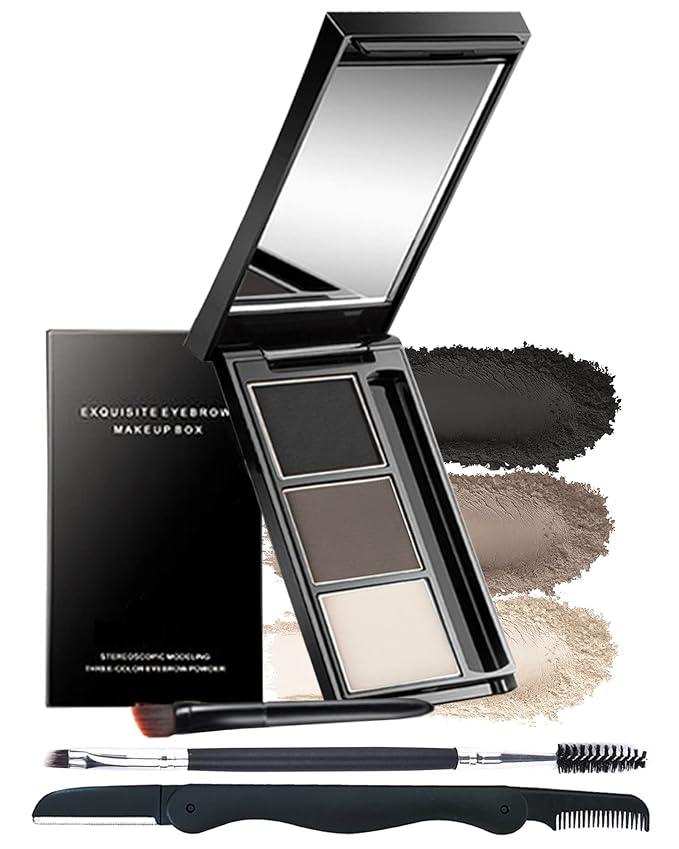 Eyebrow Powder Kit, Eye brow Tinting Powder Kit with Razor for Women-Set 01
