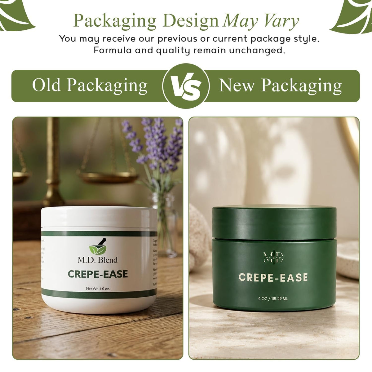 M.D. Blend Crepe-Ease Body Moisturizer for Crepey Skin, Firming Cream, 4 Oz