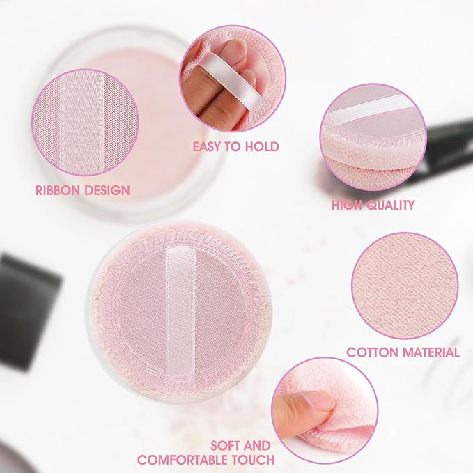 Sibba Cosmetics Makeup Sponge 12 PCS Fluffy Make Up Foundation Applicator Face Blending Setting Pads Matte Loose Powder Body Paint Wet Dry Application Brushes(pink/skin color)