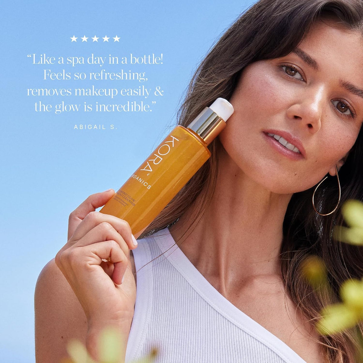 KORA Organics Turmeric Glow Foaming Facial Cleanser, Gentle Non-Drying Turmeric Face Wash with Aloe Vera & Noni Fruit Extract for Radiant Looking Skin, Cruelty Free Gel Cleanser, 5.0 fl oz, 150 ml